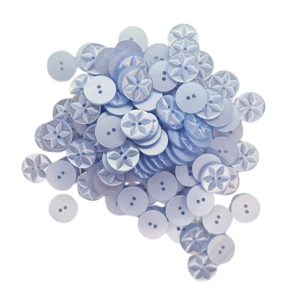Polyester Star Button - 16mm - Pale Blue [LA7.6]