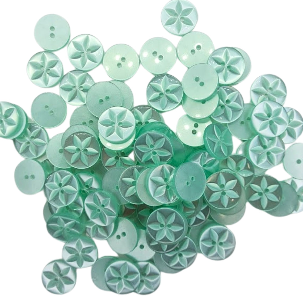 Polyester Star Button - 16mm - Green [LA8.5]