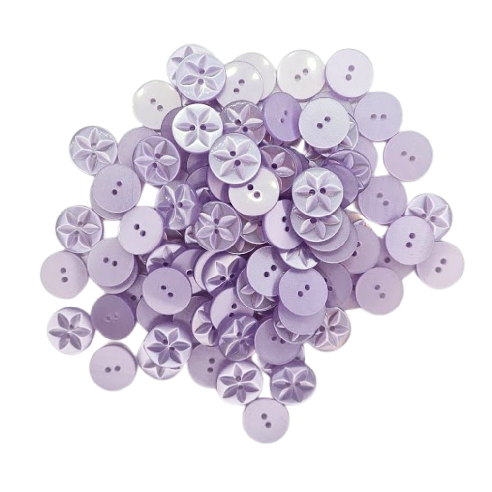 Polyester Star Button - 16mm - Lilac [LA16.5]