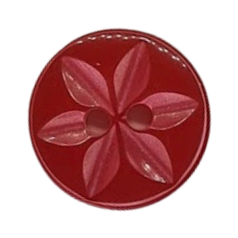 Polyester Star Button - 14mm - Red [LA6.6]