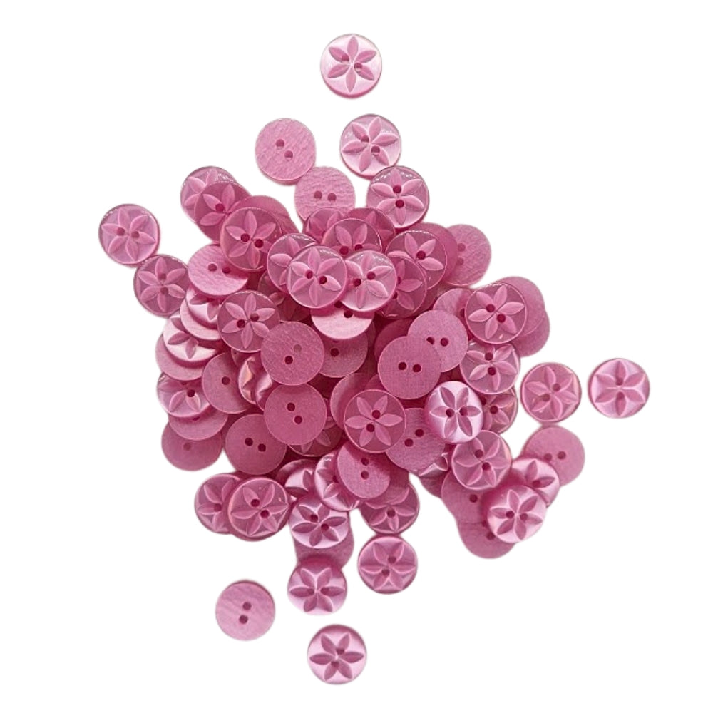 Polyester Star Button - 14mm - Pink [LA24.4]