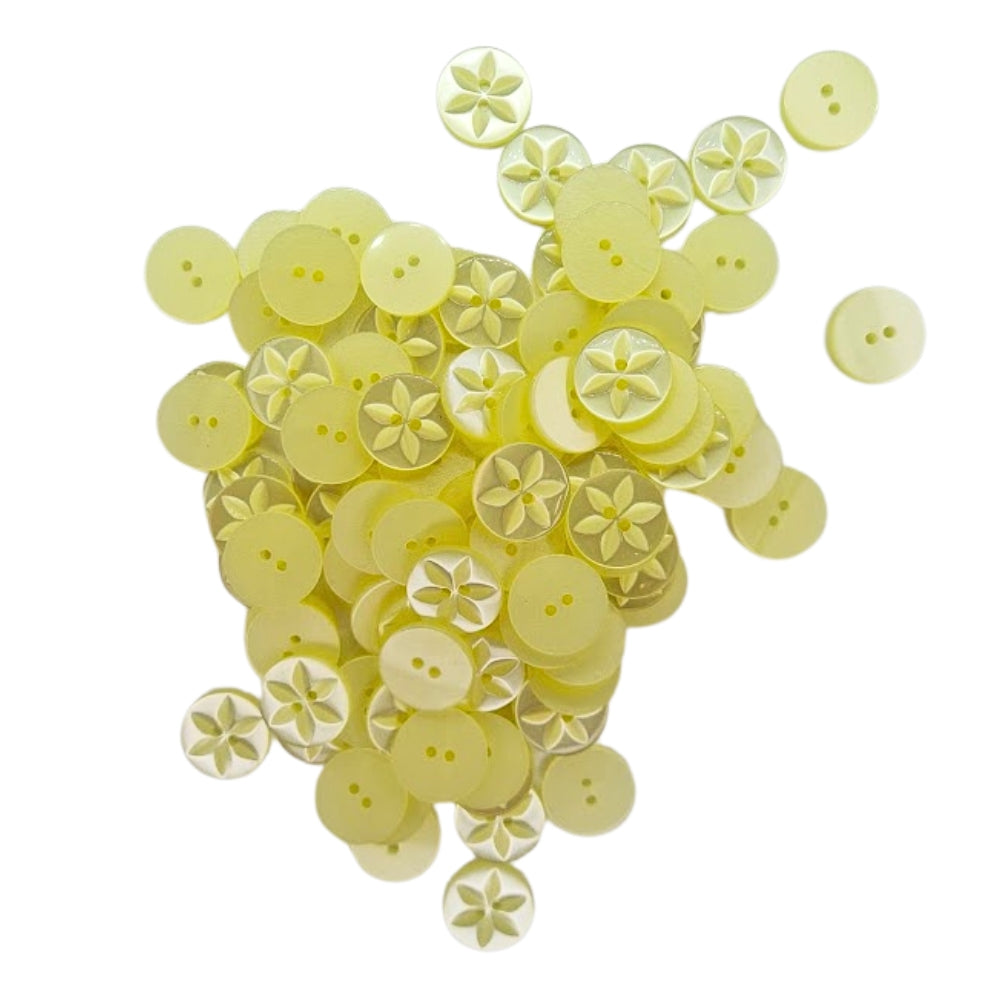 Polyester Star Button - 16mm - Yellow [LA16.4]