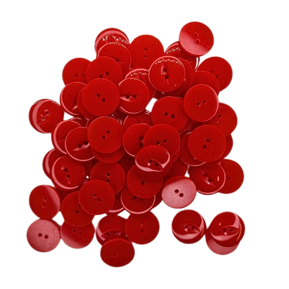 Polyester Fisheye Button - 19mm - Bright Red [LA4.6]