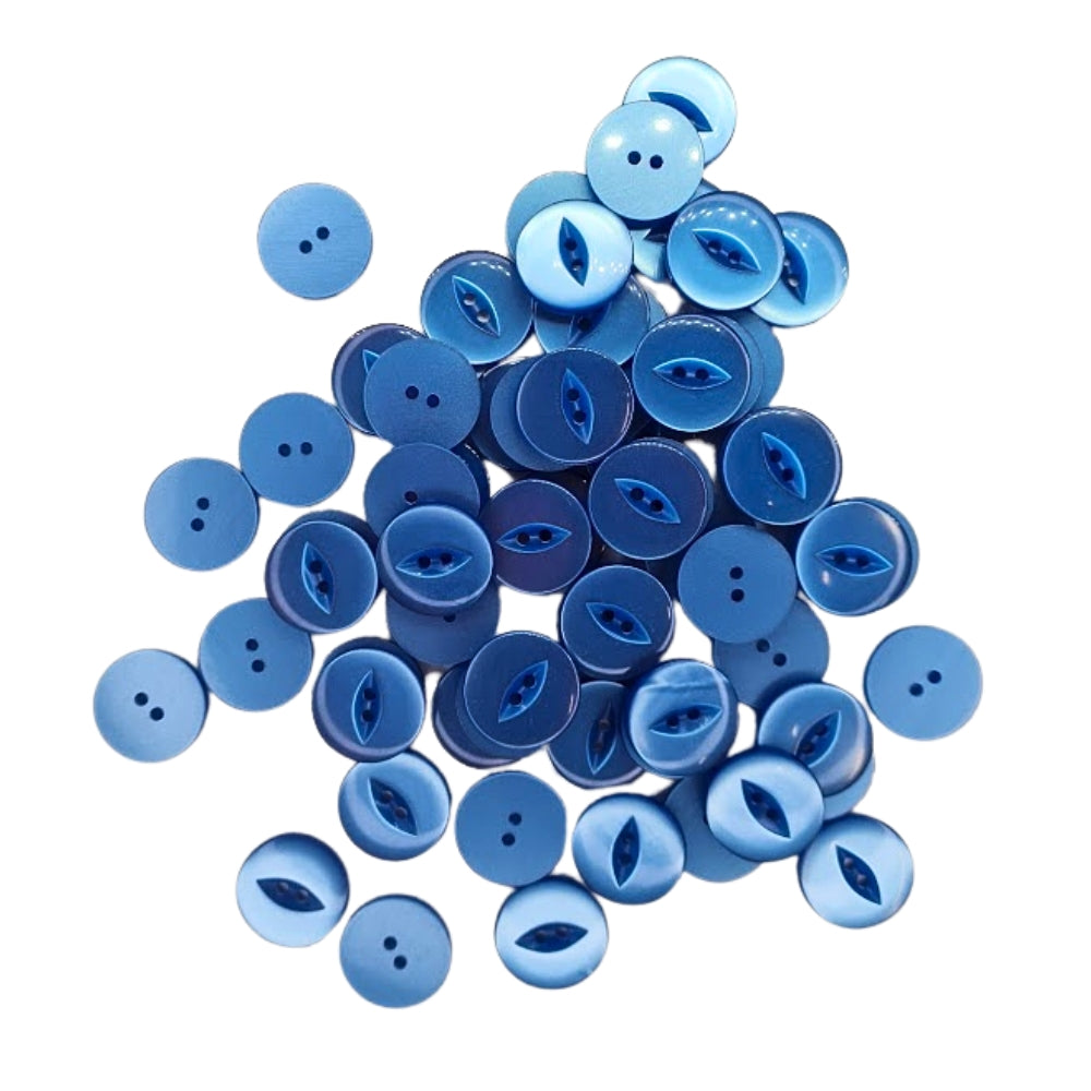 Polyester Fisheye Button - 19mm - Bright Blue [LA7.1]