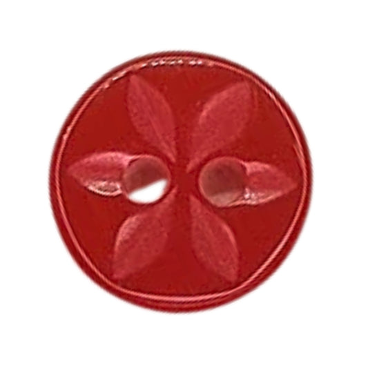 Polyester Star Button - 11mm - Red [LA19.1]