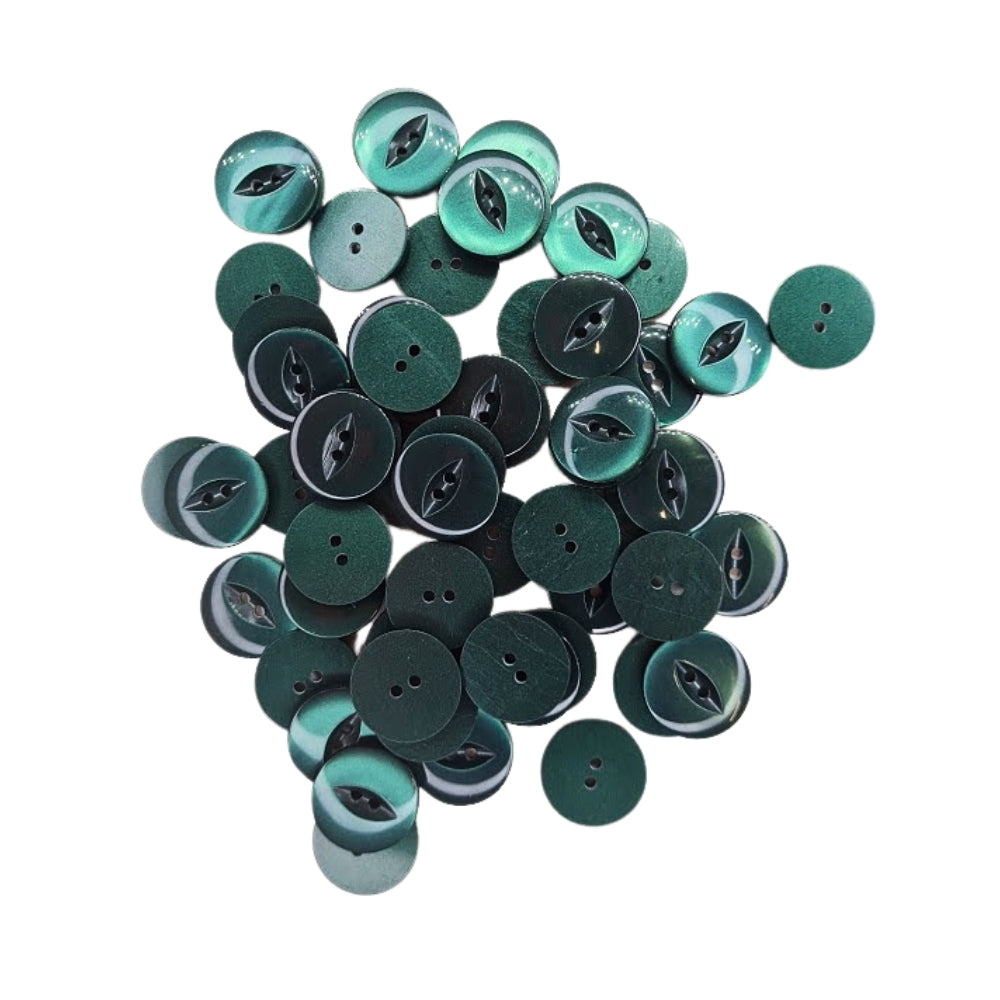 Polyester Fisheye Button - 19mm - Dark Green [LA23.2]