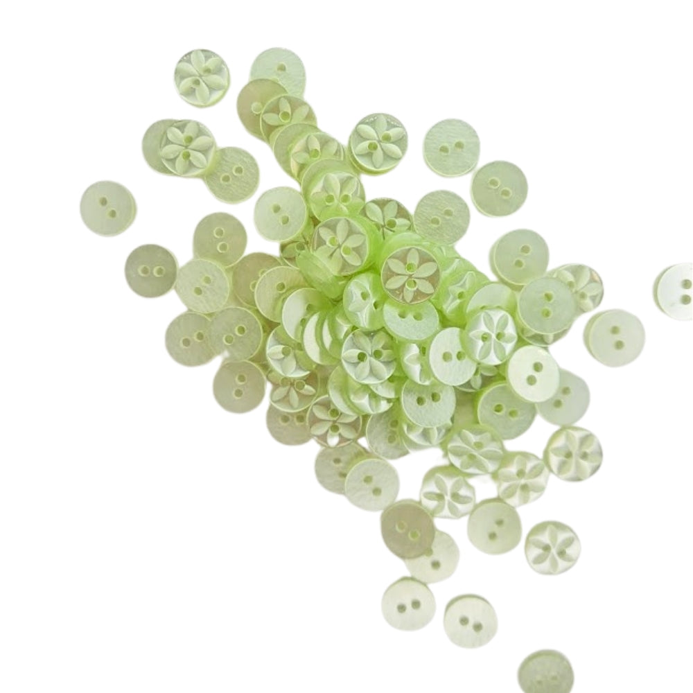 Polyester Star Button - 11mm - Pale Green [LA6.5]