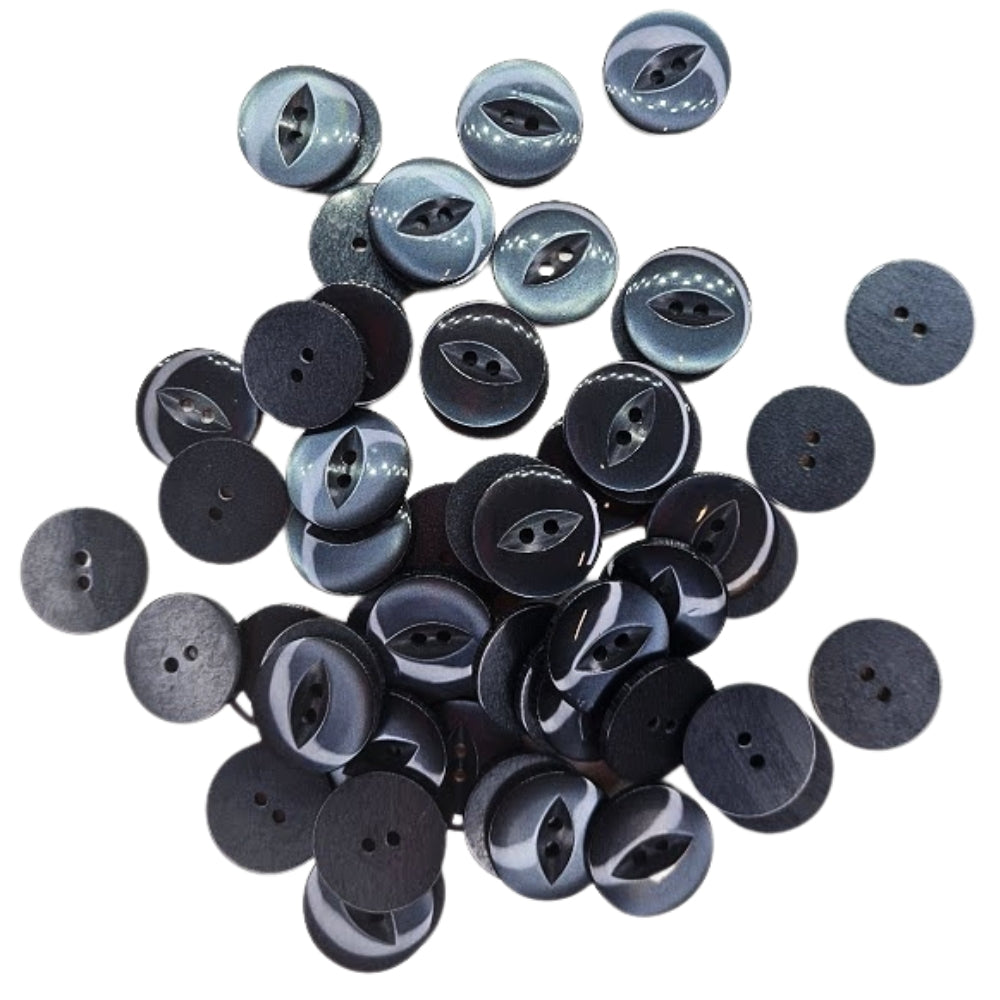 Polyester Fisheye Button - 19mm - Navy [LA15.3]