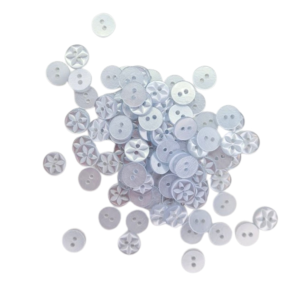 Polyester Star Button - 11mm - Pale Blue [LA25.6]