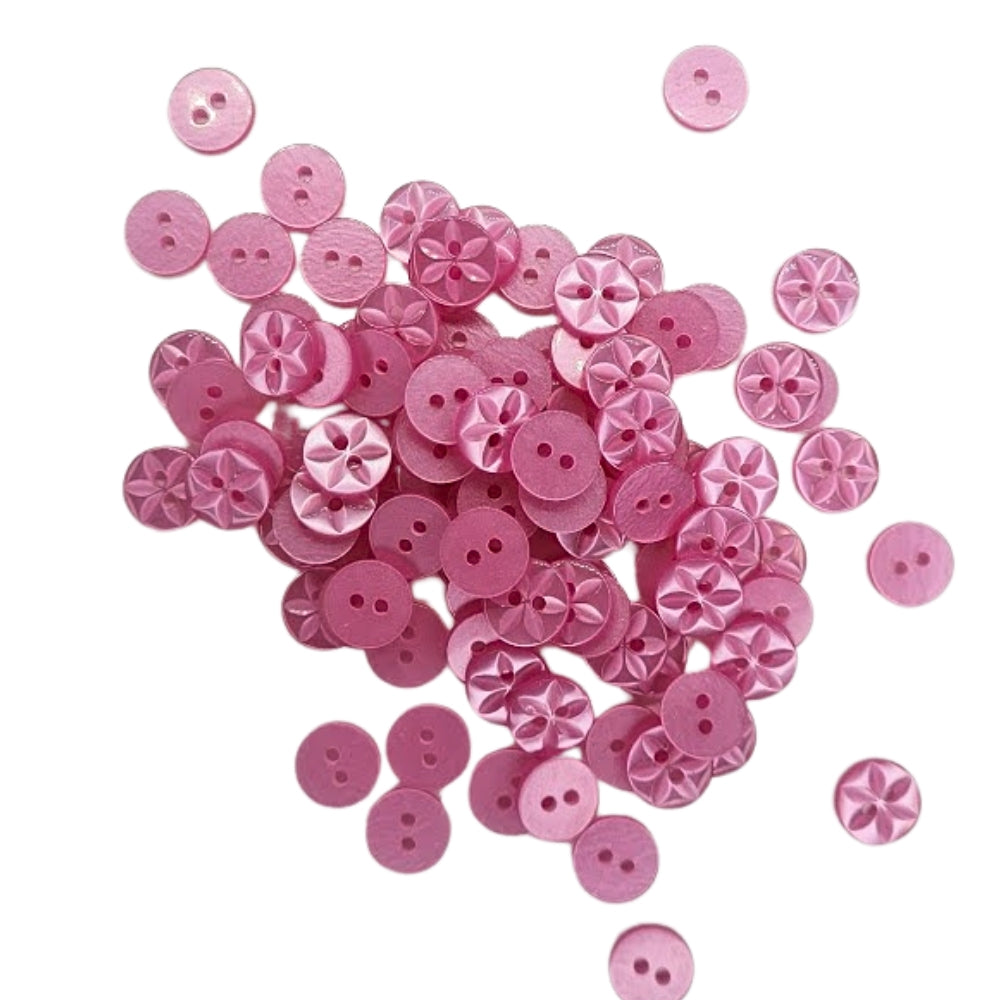 Polyester Star Button - 11mm - Pink [LA23.5]