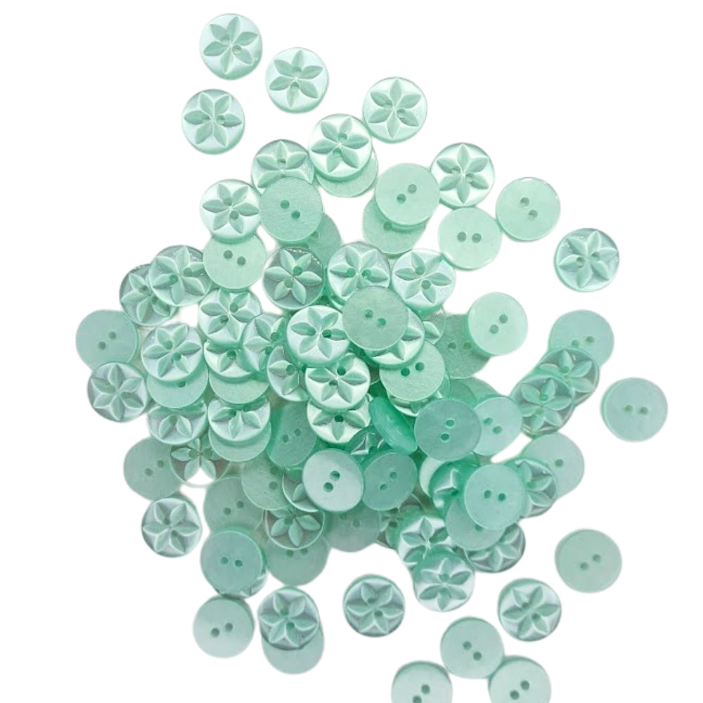 Polyester Star Button - 14mm - Green [LA21.1]